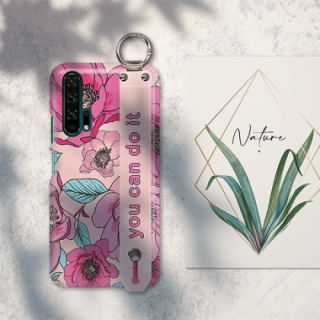 ETUI Z PASKIEM NA TELEFON HUAWEI HONOR 20 PRO RÓŻOWE KWIATY