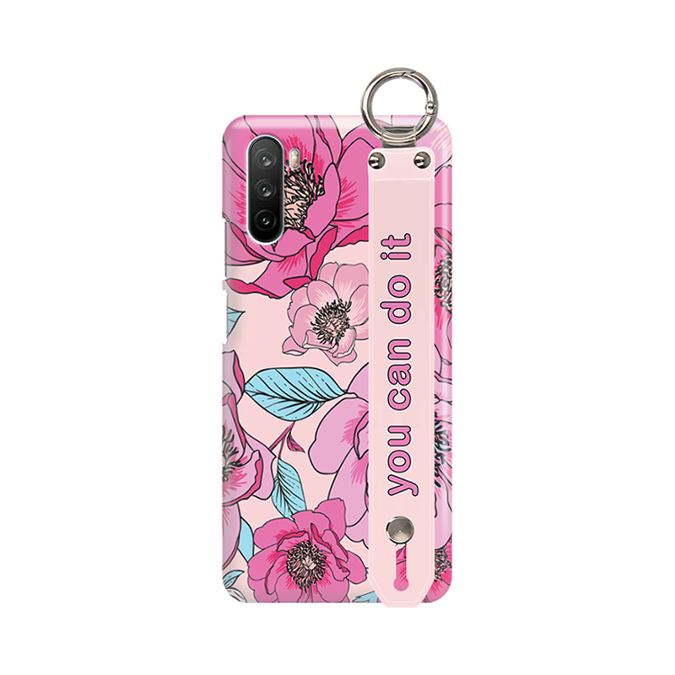 ETUI Z PASKIEM NA TELEFON HUAWEI MAIMANG 9 RÓŻOWE KWIATY