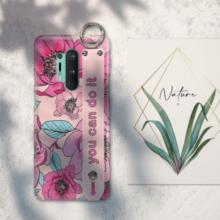 ETUI Z PASKIEM NA TELEFON ONEPLUS 8 PRO RÓŻOWE KWIATY