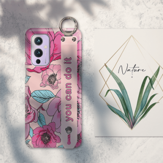 ETUI Z PASKIEM NA TELEFON ONEPLUS 9 RÓŻOWE KWIATY
