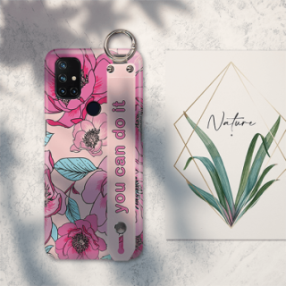 ETUI Z PASKIEM NA TELEFON ONEPLUS NORD N10 5G RÓŻOWE KWIATY