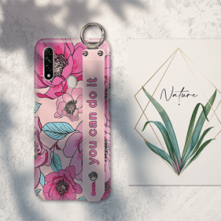 ETUI Z PASKIEM NA TELEFON OPPO A8 RÓŻOWE KWIATY
