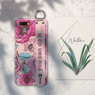 ETUI Z PASKIEM NA TELEFON OPPO RX17 NEO RÓŻOWE KWIATY