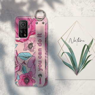 ETUI Z PASKIEM NA TELEFON XIAOMI MI 10T RÓŻOWE KWIATY