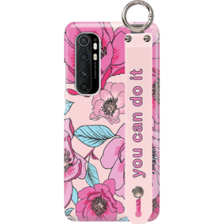 ETUI Z PASKIEM NA TELEFON XIAOMI MI NOTE 10 LITE RÓŻOWE KWIATY