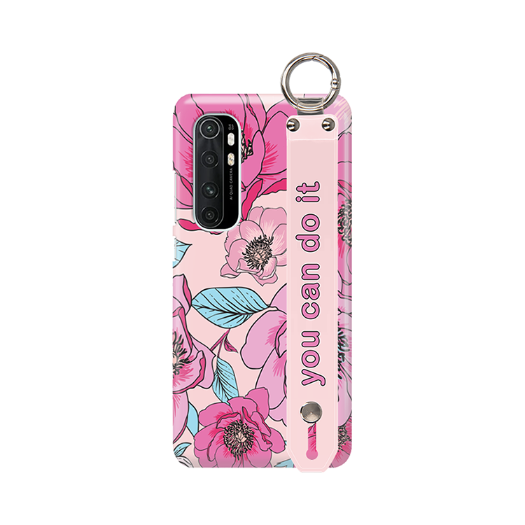 ETUI Z PASKIEM NA TELEFON XIAOMI MI NOTE 10 LITE RÓŻOWE KWIATY