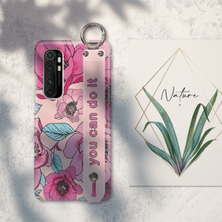 ETUI Z PASKIEM NA TELEFON XIAOMI MI NOTE 10 LITE RÓŻOWE KWIATY