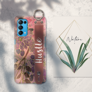 ETUI Z PASKIEM NA TELEFON OPPO RENO 5 JESIENNE KWIATY