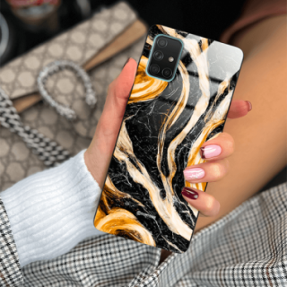 ETUI BLACK GLASS CASE NA TELEFON SAMSUNG GALAXY A71 ST_MAB-1