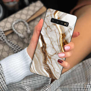 ETUI BLACK GLASS CASE NA TELEFON SAMSUNG GALAXY S10 PLUS ST_MAB-3