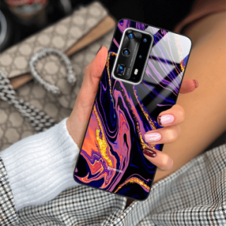 ETUI BLACK GLASS CASE NA TELEFON HUAWEI P40 PRO PLUS ST_MAB-6