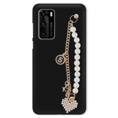 ETUI SMOOTH Z ŁAŃCUSZKIEM NA TELEFON  HUAWEI P40 / P40 5G CZARNY BLINK 3