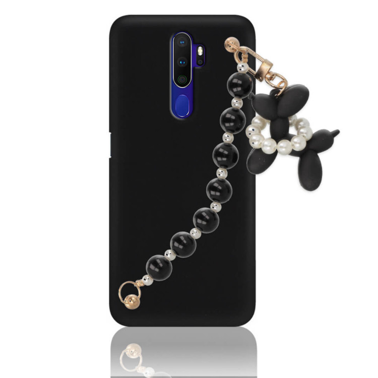 ETUI SMOOTH Z ŁAŃCUSZKIEM BLINK 20 NA TELEFON  OPPO A9 2020 CZARNY