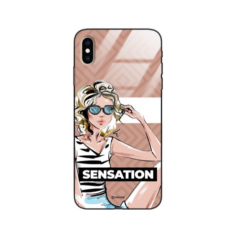 ETUI BLACK CASE GLASS NA TELEFON APPLE IPHONE XS MAX ST_BAB-104