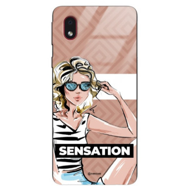 ETUI BLACK CASE GLASS NA TELEFON SAMSUNG GALAXY A01 CORE ST_BAB-104