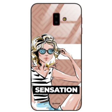 ETUI BLACK CASE GLASS NA TELEFON SAMSUNG GALAXY J6 PLUS 2018 ST_BAB-104