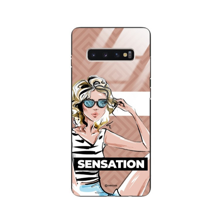 ETUI BLACK CASE GLASS NA TELEFON SAMSUNG GALAXY S10 PLUS ST_BAB-104