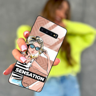 ETUI BLACK CASE GLASS NA TELEFON SAMSUNG GALAXY S10 PLUS ST_BAB-104