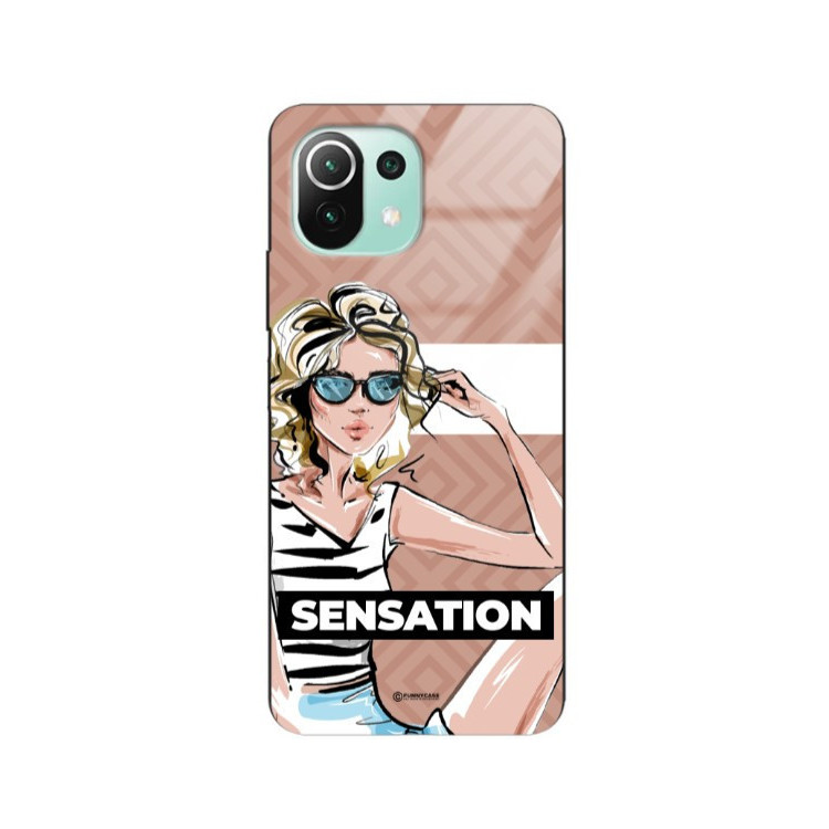 ETUI BLACK CASE GLASS NA TELEFON XIAOMI MI 11 LITE 4G / 5G / 5G NE ST_BAB-104