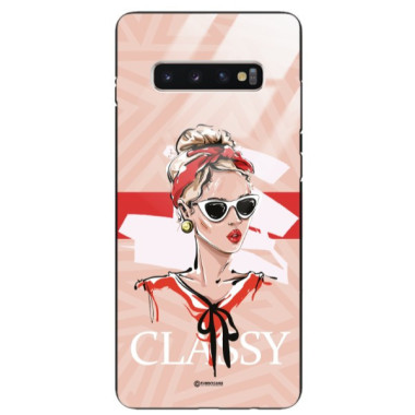 ETUI BLACK CASE GLASS NA TELEFON SAMSUNG GALAXY S10 PLUS ST_BAB-106