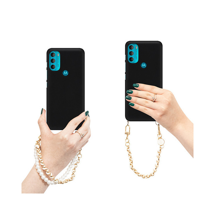 ETUI SMOOTH Z ŁAŃCUSZKIEM BLINK 59 NA TELEFON  MOTOROLA MOTO G71 5G CZARNY