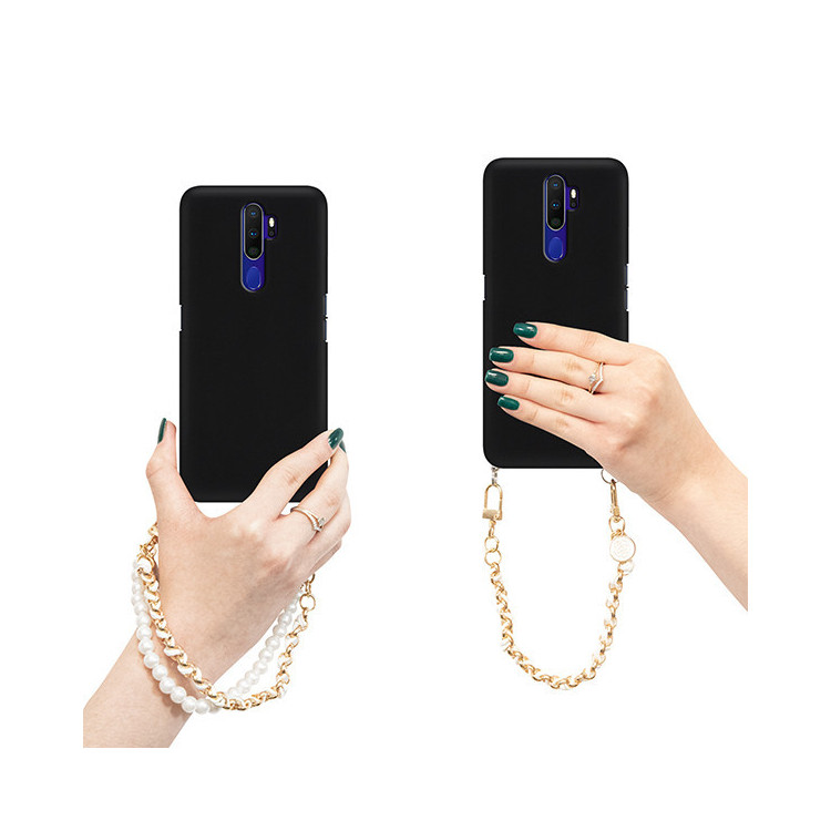 ETUI SMOOTH Z ŁAŃCUSZKIEM BLINK 59 NA TELEFON  OPPO A9 2020 CZARNY