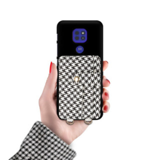 ETUI SMOOTH Z ŁAŃCUSZKIEM BLINK 93 NA TELEFON  MOTOROLA MOTO G9 / G9 PLAY / E7 PLUS CZARNY