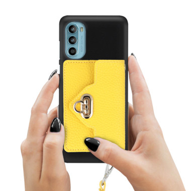 ETUI SMOOTH Z ŁAŃCUSZKIEM BLINK 87 NA TELEFON  MOTOROLA MOTO G52 CZARNY