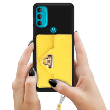 ETUI SMOOTH Z ŁAŃCUSZKIEM BLINK 87 NA TELEFON  MOTOROLA MOTO G71 5G CZARNY