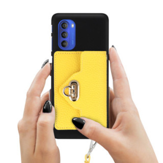 ETUI SMOOTH Z ŁAŃCUSZKIEM BLINK 87 NA TELEFON  MOTOROLA MOTO G51 5G CZARNY