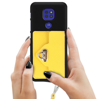 ETUI SMOOTH Z ŁAŃCUSZKIEM BLINK 87 NA TELEFON  MOTOROLA MOTO G9 / G9 PLAY / E7 PLUS CZARNY