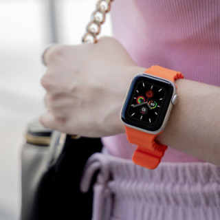 PASEK DO APPLE WATCH GUMOWY 3D 42 / 44 /45 POMARAŃCZOWY