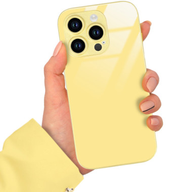 ETUI YELLOW CASE GLASS APPLE  IPHONE 14 PRO  ST_COL105