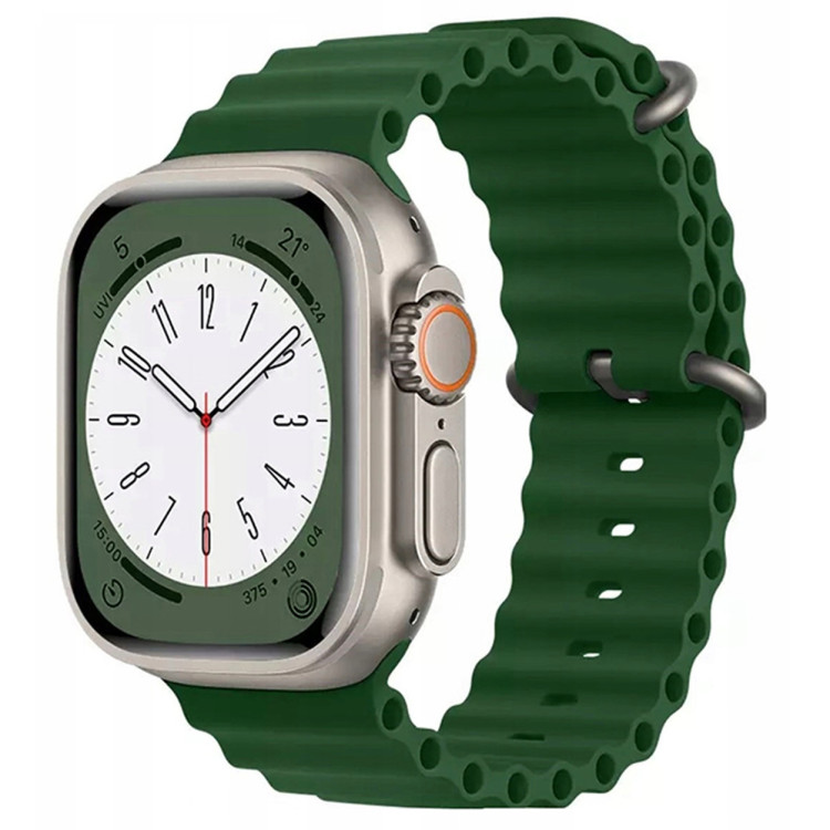 PASEK DO APPLE WATCH GUMOWY 3D 42 / 44 / 45 KHAKI