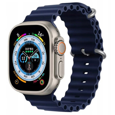 PASEK DO APPLE WATCH GUMOWY 3D 42 / 44 / 45 GRANATOWY