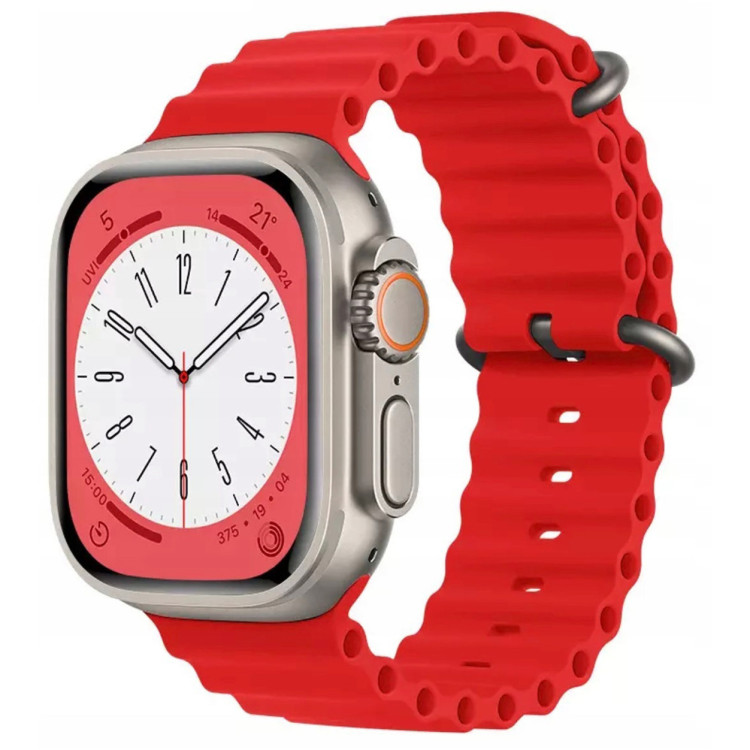 PASEK DO APPLE WATCH GUMOWY 3D 38 / 40 / 41 CZERWONY