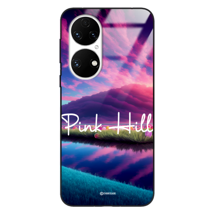 Etui Black Case Glass do HUAWEI P50 Kosmiczne Modern ST_IMK101 Pink Hill