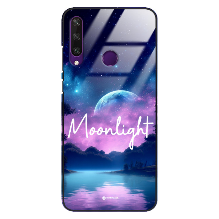 Etui Black Case Glass do HUAWEI Y6P Kosmiczne Modern ST_IMK100 Moonlight