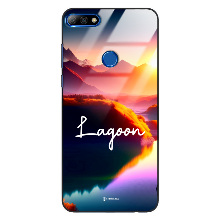 Etui Black Case Glass do HUAWEI Y7 PRIME 2018 Kosmiczne Modern ST_IMK102 Lagoon