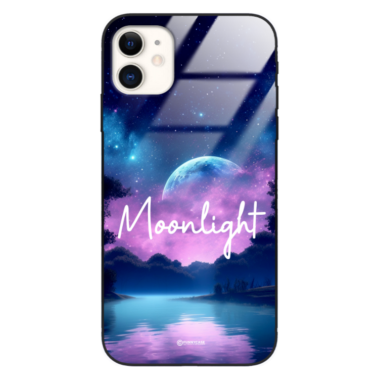 Etui Black Case Glass do APPLE IPHONE 11 Kosmiczne Modern ST_IMK100 Moonlight