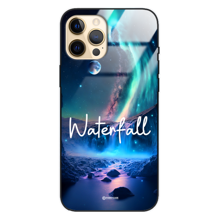 Etui Black Case Glass do APPLE IPHONE 12 PRO MAX Kosmiczne Modern ST_IMK106 Waterfall