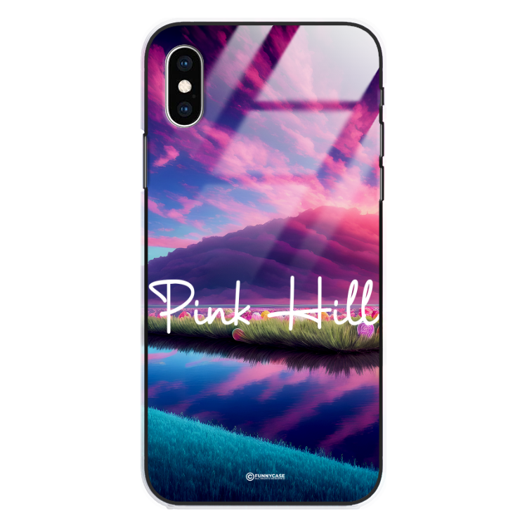 Etui Black Case Glass do APPLE IPHONE X/XS Kosmiczne Modern ST_IMK101 Pink Hill