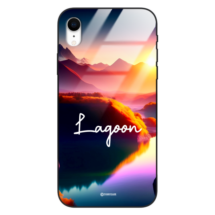 Etui Black Case Glass do APPLE IPHONE XR Kosmiczne Modern ST_IMK102 Lagoon