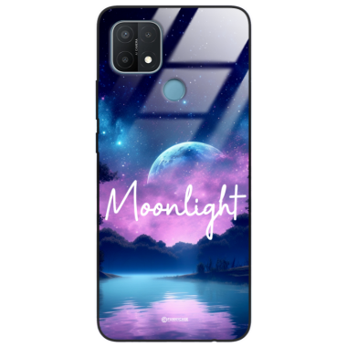 Etui Black Case Glass do OPPO A15/A15s/A35 Kosmiczne Modern ST_IMK100 Moonlight