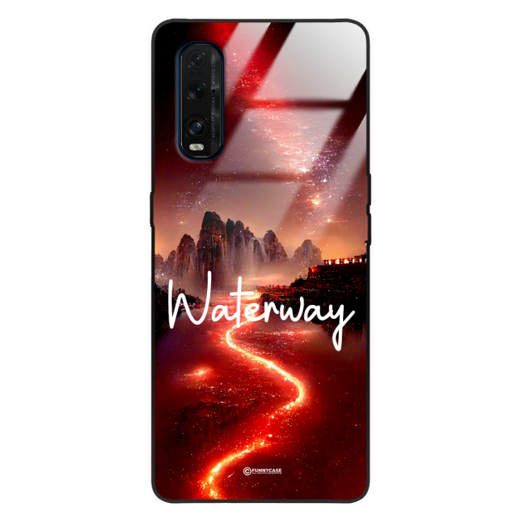 Etui Black Case Glass do OPPO FIND X2  Kosmiczne Modern ST_IMK105 Waterway