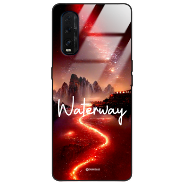 Etui Black Case Glass do OPPO FIND X2  Kosmiczne Modern ST_IMK105 Waterway