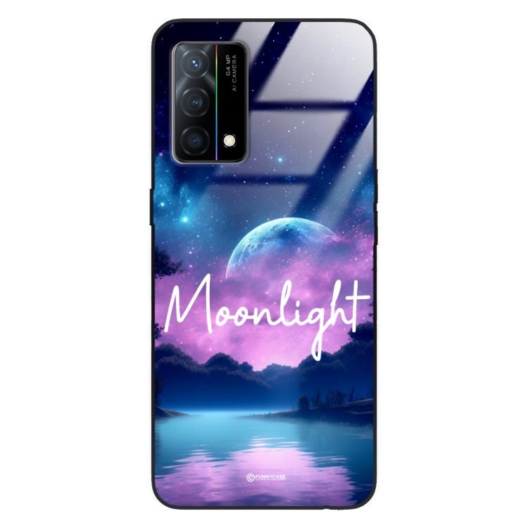 Etui Black Case Glass do OPPO K9 Kosmiczne Modern ST_IMK100 Moonlight