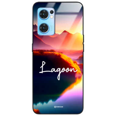 Etui Black Case Glass do OPPO RENO 7SE 5G Kosmiczne Modern ST_IMK102 Lagoon