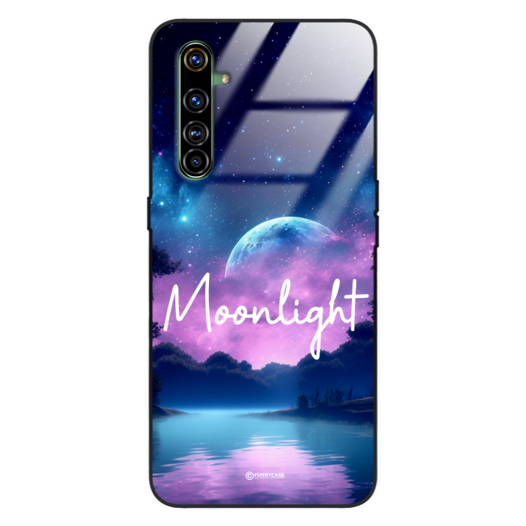 Etui Black Case Glass do REALME X50 PRO Kosmiczne Modern ST_IMK100 Moonlight