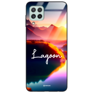 Etui Black Case Glass do SAMSUNG A22 4G/M22 4G Kosmiczne Modern ST_IMK102 Lagoon